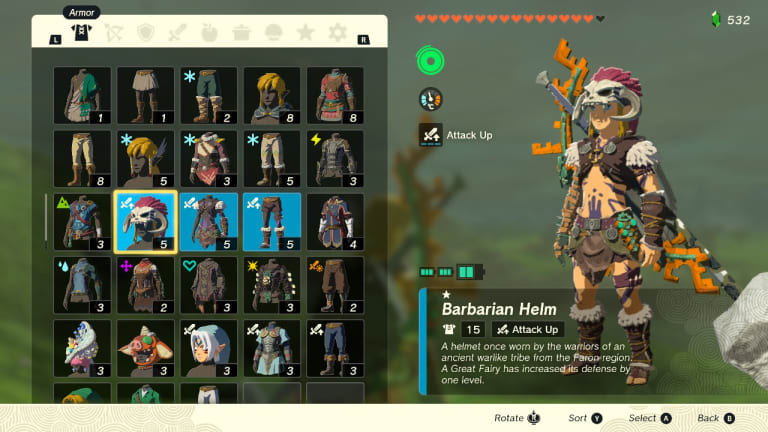 Zelda Tears of the Kingdom: Barbarian Armor locations